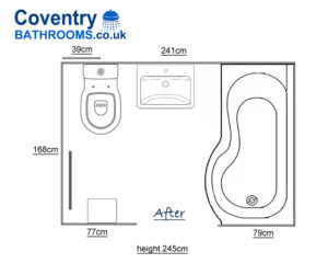 New Design Bathroom floor plan Greenhill Rd Whitnash Leamington Spa CV31