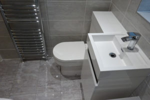L shaped Vanity Basin in High Gloss White Finish