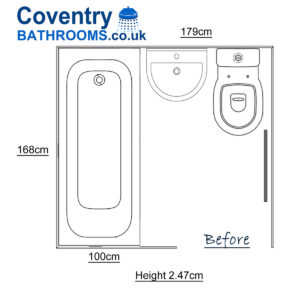 Original bathroom design semi terraced house Coventry