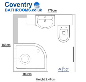 Shower room bathroom design and layout Coventry