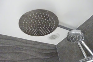 bathroom chrome thermostatic twin head shower 