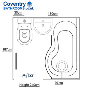 Bathroom design and floor plan house in bedworth