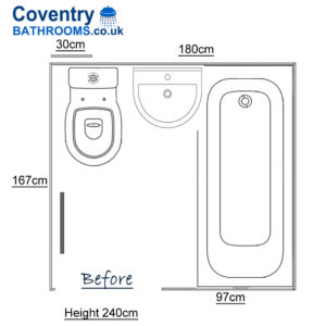 Bathroom design and floor plan house in bedworth