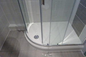 Off set quadrant stone resin shower tray 1200mm by 800mm