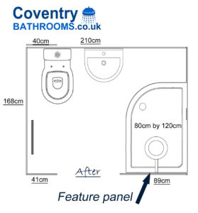Shower Room floor plan Clifford bridge road Coventry
