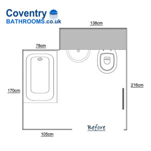 Shower room floor plan Coventry