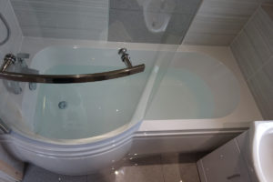 Bathroom with P shaped shower bath Allesley Green Coventry