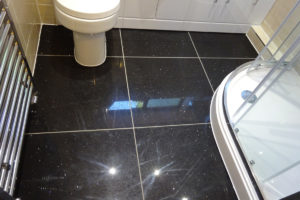 Black Quartz Sparkle Bathroom Floor