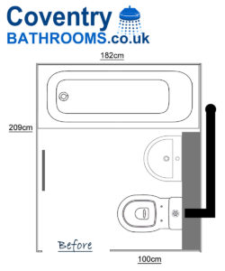 Bathroom design and plan Westwood Heath Road,