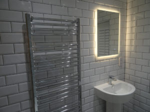 Shower Room with Metro tiles and LED Mirror