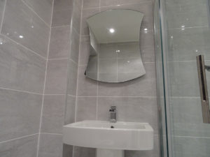 Bathroom Basin with wall hung mirror