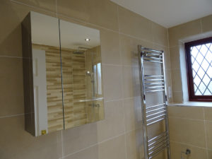 Fitted bathroom with wall mounted mirror cabinet Rugby