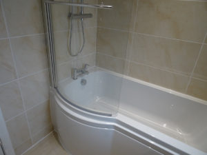 Bathroom with P Shaped Shower Bath Coventry