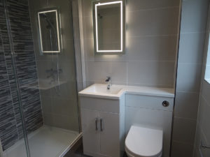Walk In shower room with LED cabinet Kenilworth