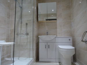Mobility Shower Room with mirror cabinet