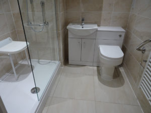 Mobility Shower Room Coventry with wall mounted shower seat
