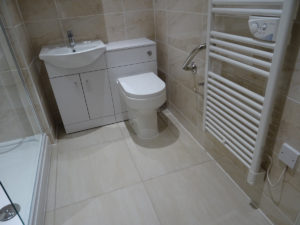 Mobility Shower Room with hand rails grab rails