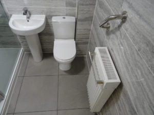 Comfort Height Toilet with Grab hand rails