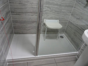 Mobility Shower Room with wall mounted shower seat