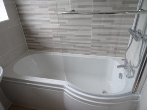 Bathroom with P Shaped Shower Bath Ansley Nuneaton