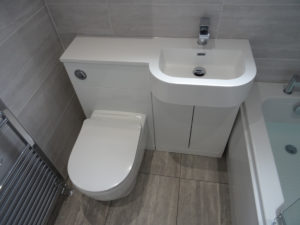 Modern Bathroom Fitted In Coventry with combined vanity toilet and basin unit