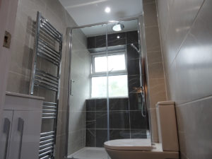 Fitted shower room in Coventry fully tiled