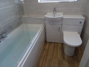Bathroom fitted in Coventry with vanity basin toilet unit