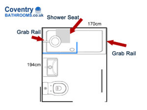 Mobility Bathroom Design Layout Drawing Coventry