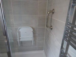 Mobility Shower Room with Wall mounted shower seat