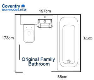 Old Bathroom Design Plan and Layout Coventry