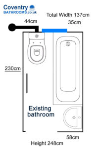 Bathroom Design and Layout Watersmeet Road Coventry 